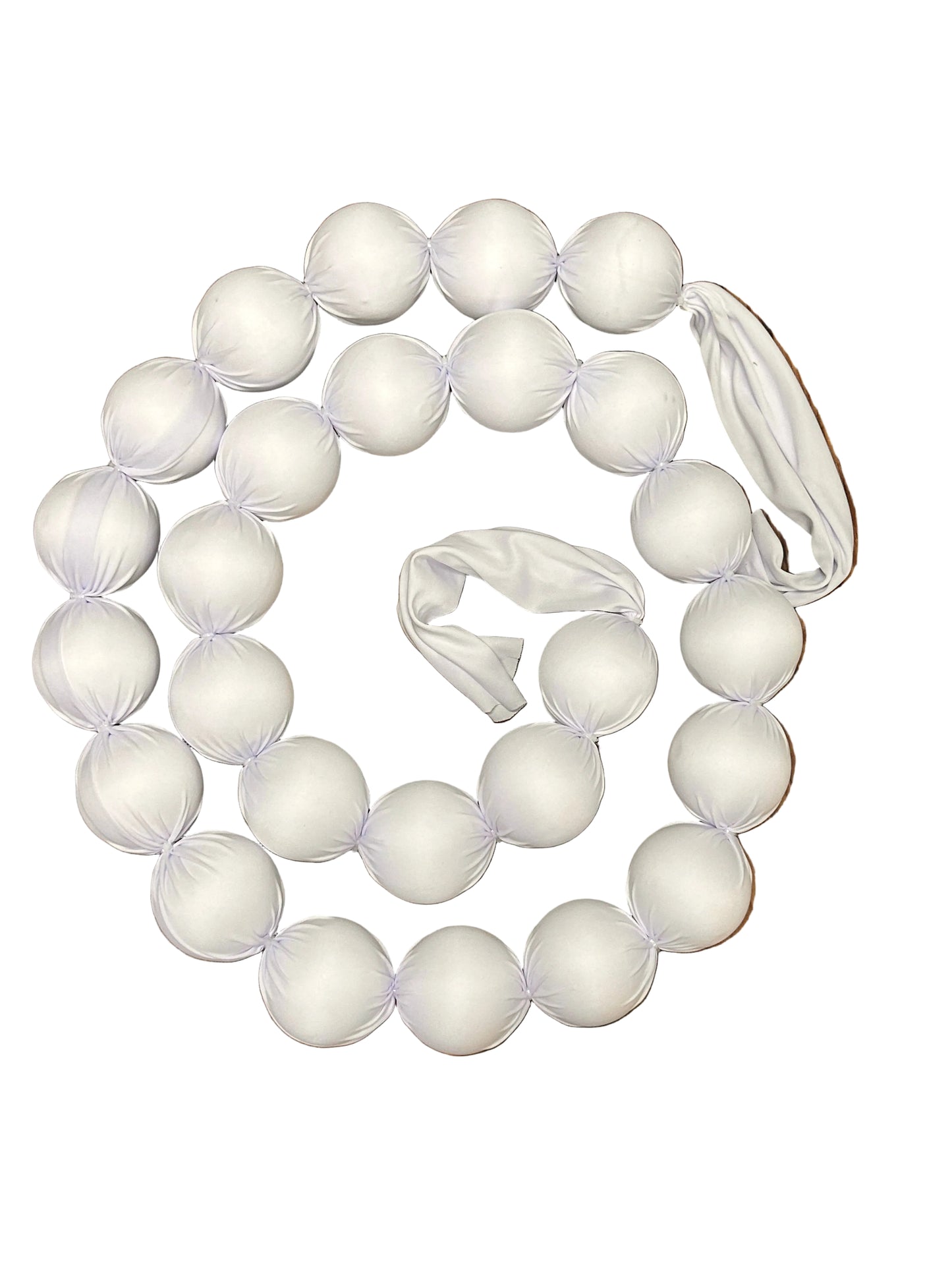 10 Foot White Christmas Fabric Ball Garland