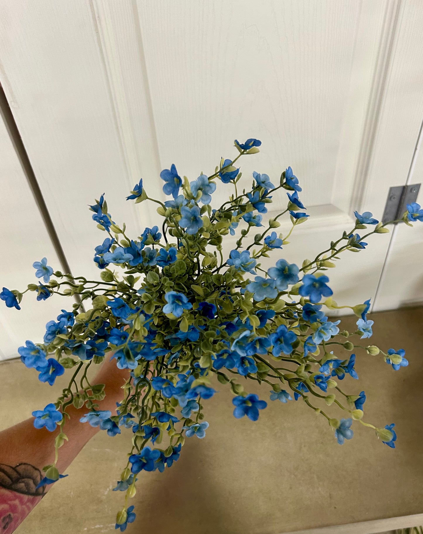 19.5 Inch Blue Wax Flower Bush