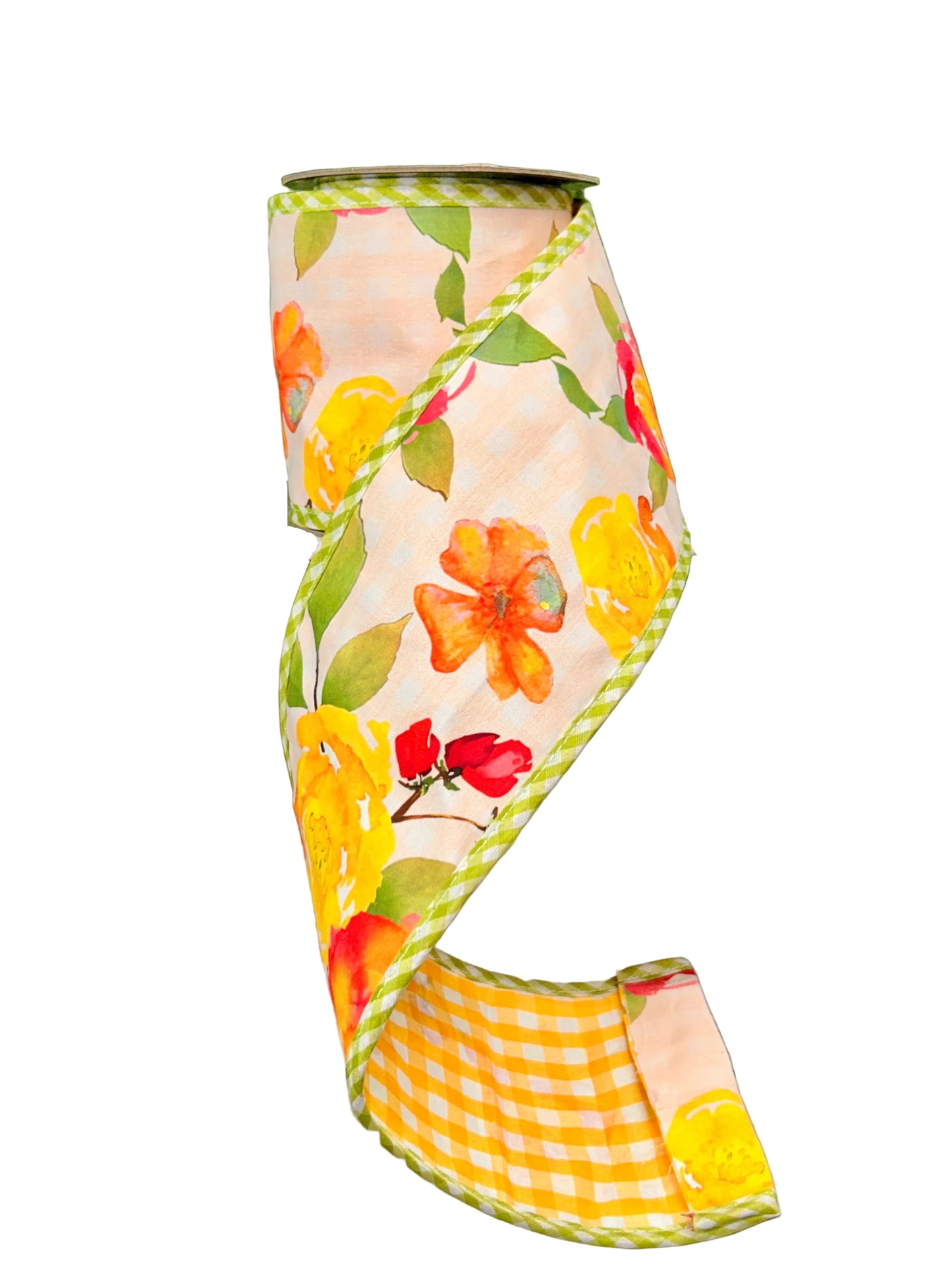 4 Inch By 5 Yard Summer Rose Nasturitum Ribbon
