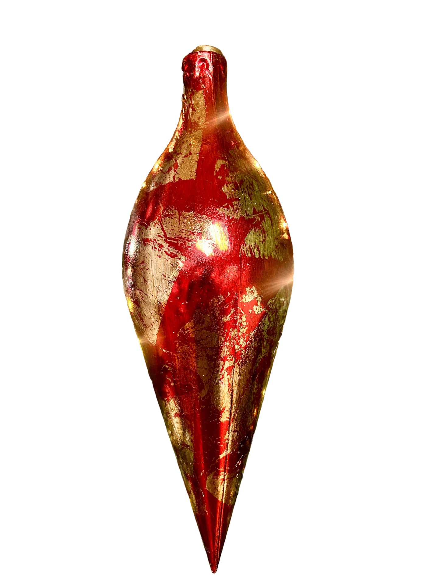 16 Inch Red And Gold Finial Ornament