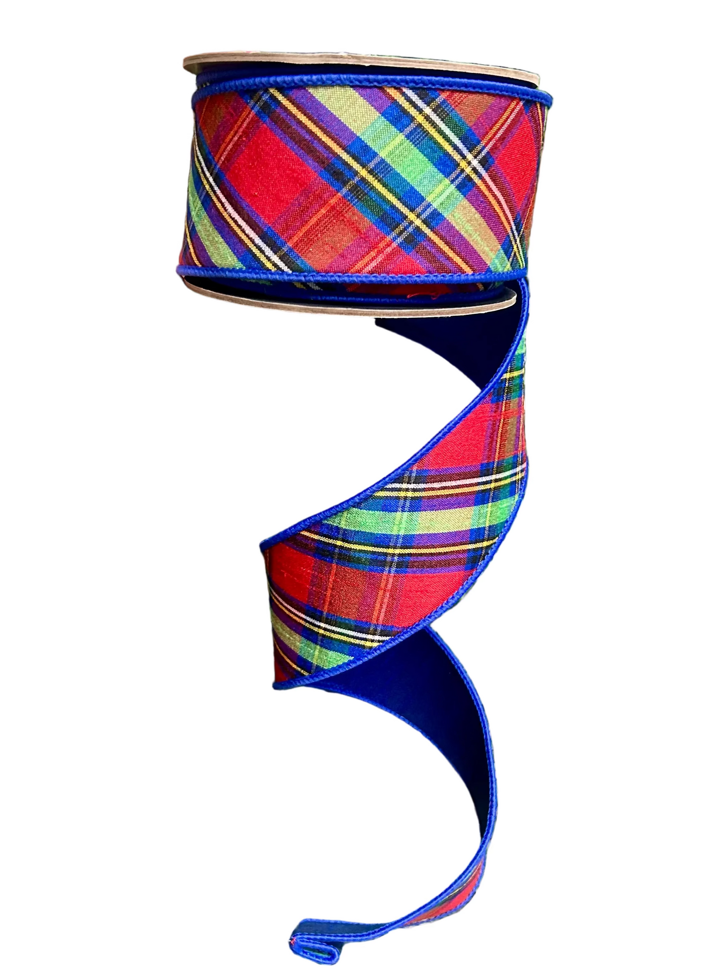 2.5 Inch By 10 Yard Diagonal Traditional Plaid Dupioni Fused Ribbon