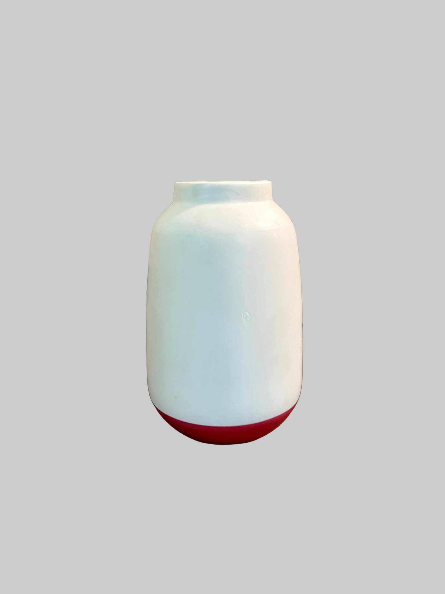 5.5 Inch Red And White Ceramic Vase