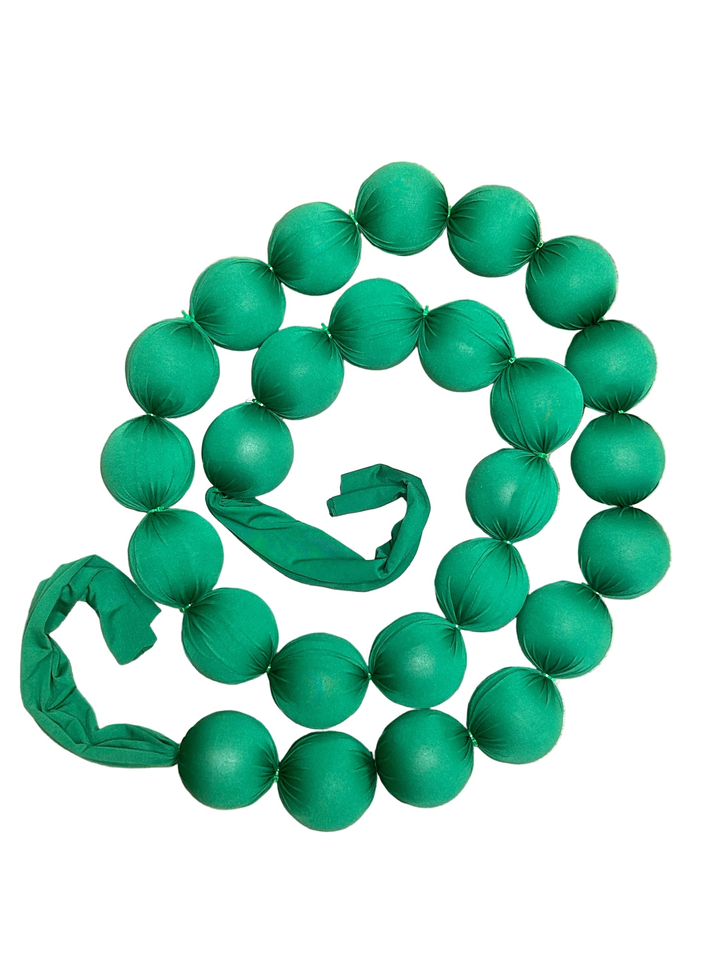 10 Foot Green Christmas Fabric Ball Garland