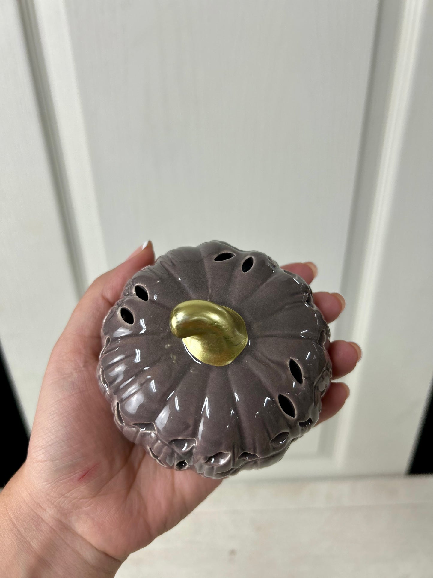 Mini Ceramic Pumpkin Grey