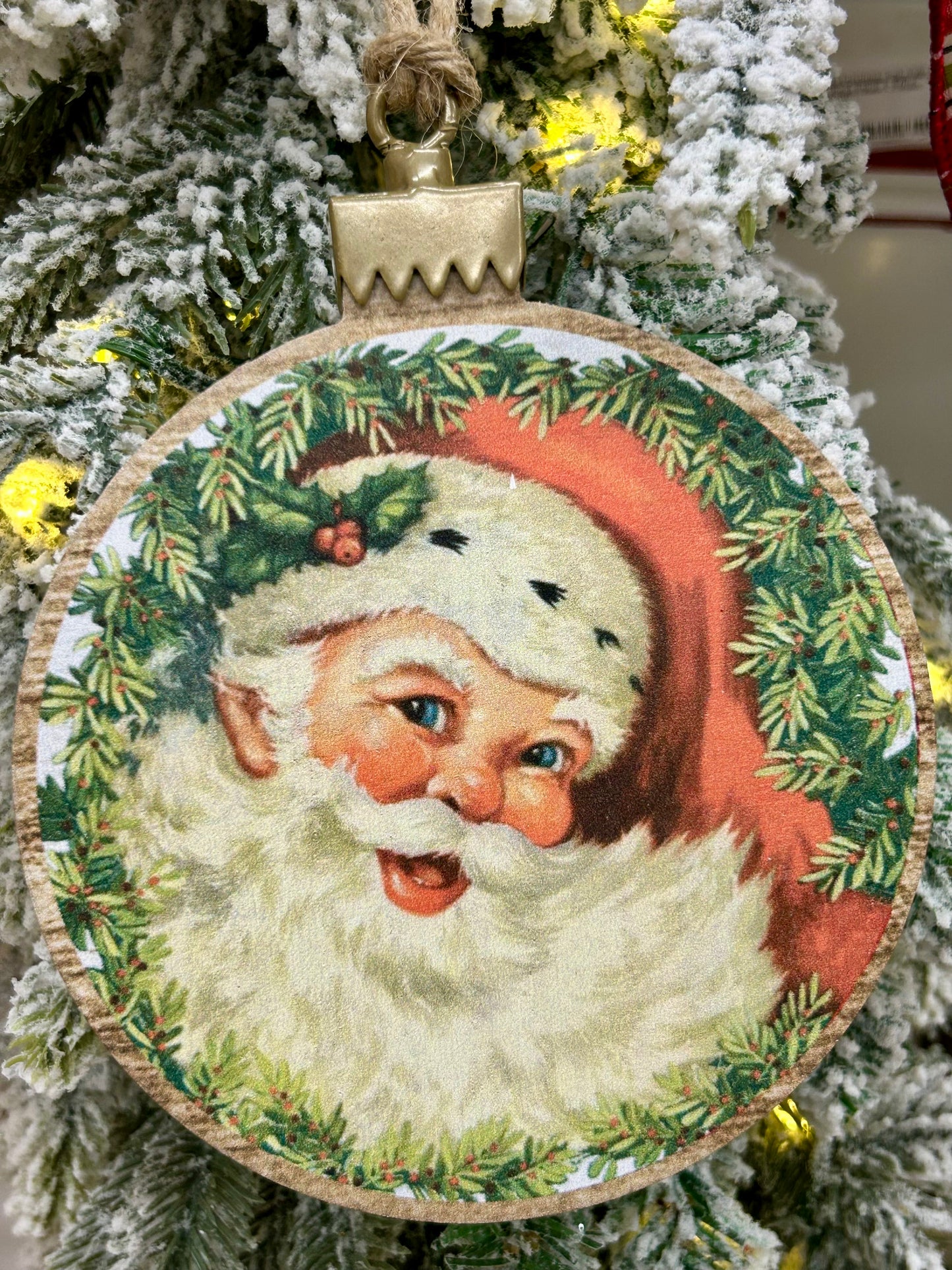 6.75 Inch Santa Face Ornament Two Styles