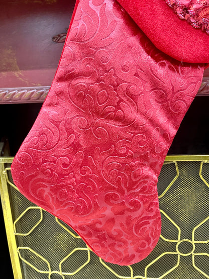 20.5 Inch Stocking Etched Red Velvet