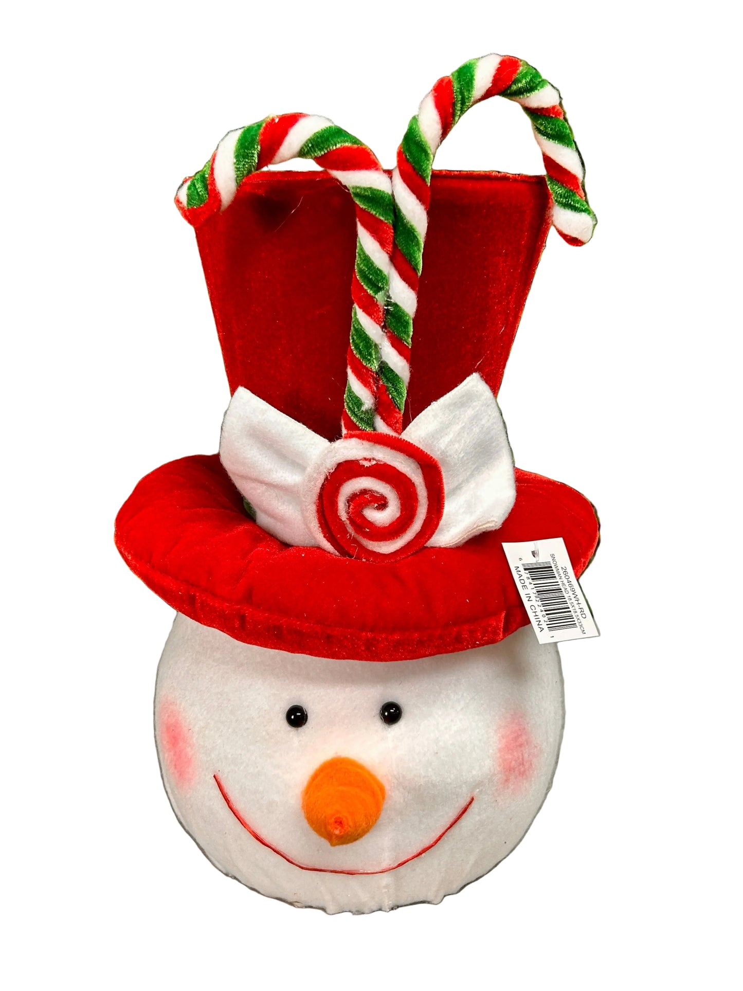 18.5 Inch White And Red Snowman Head