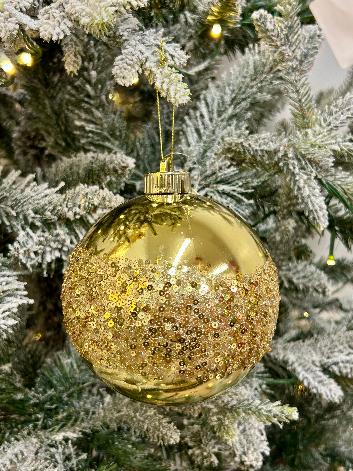 5 Inch Gold Sequin Ball Ornament