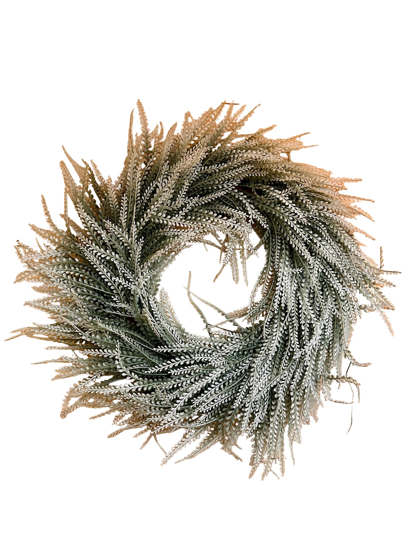 24 Inch Frosted White Round Bead Grass Wreath