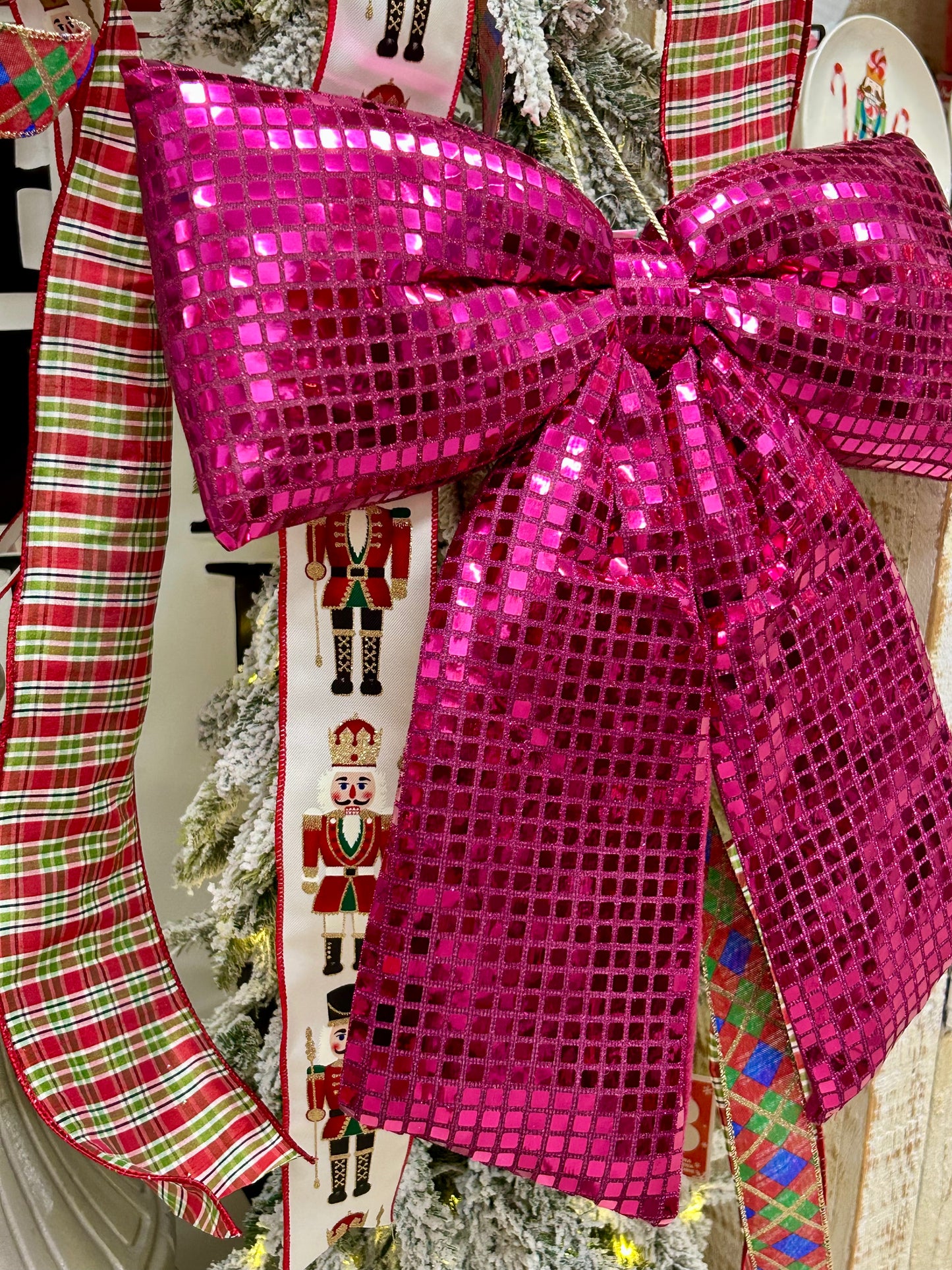 18 Inch Fuchsia Bow Ornament