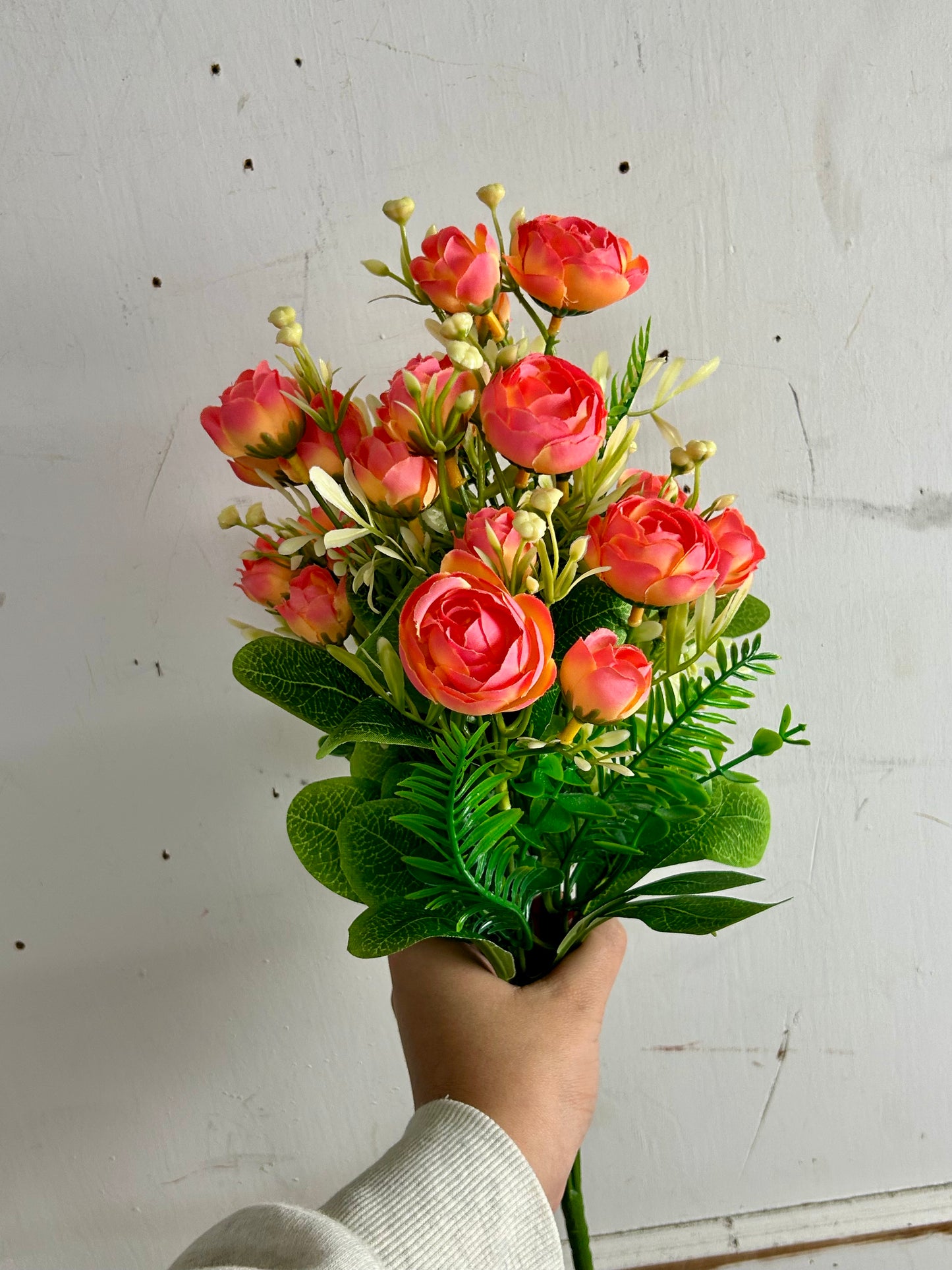 Pink And Orange Mini Ranunculus Bush