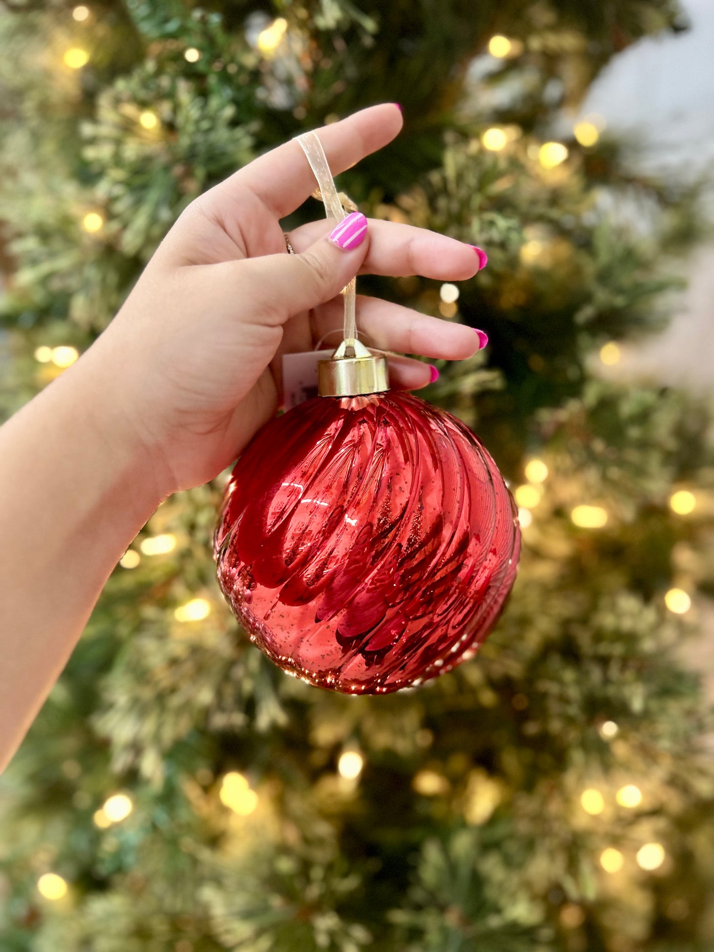5 Inch Ball Ornament Red