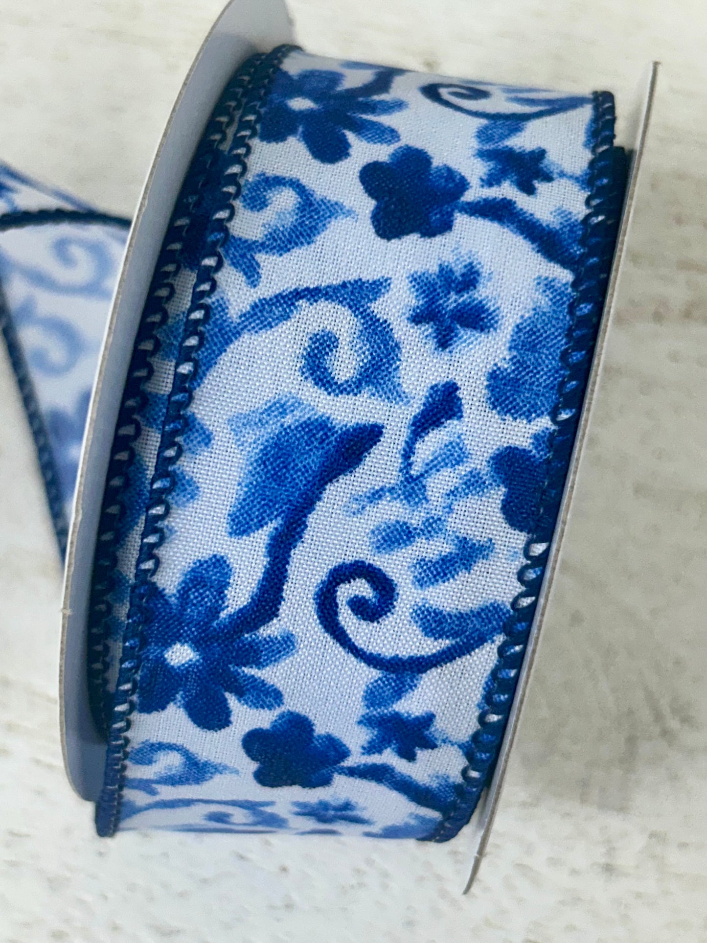 1.5 Inch By 10 Yard Blue Watercolor Ribbon