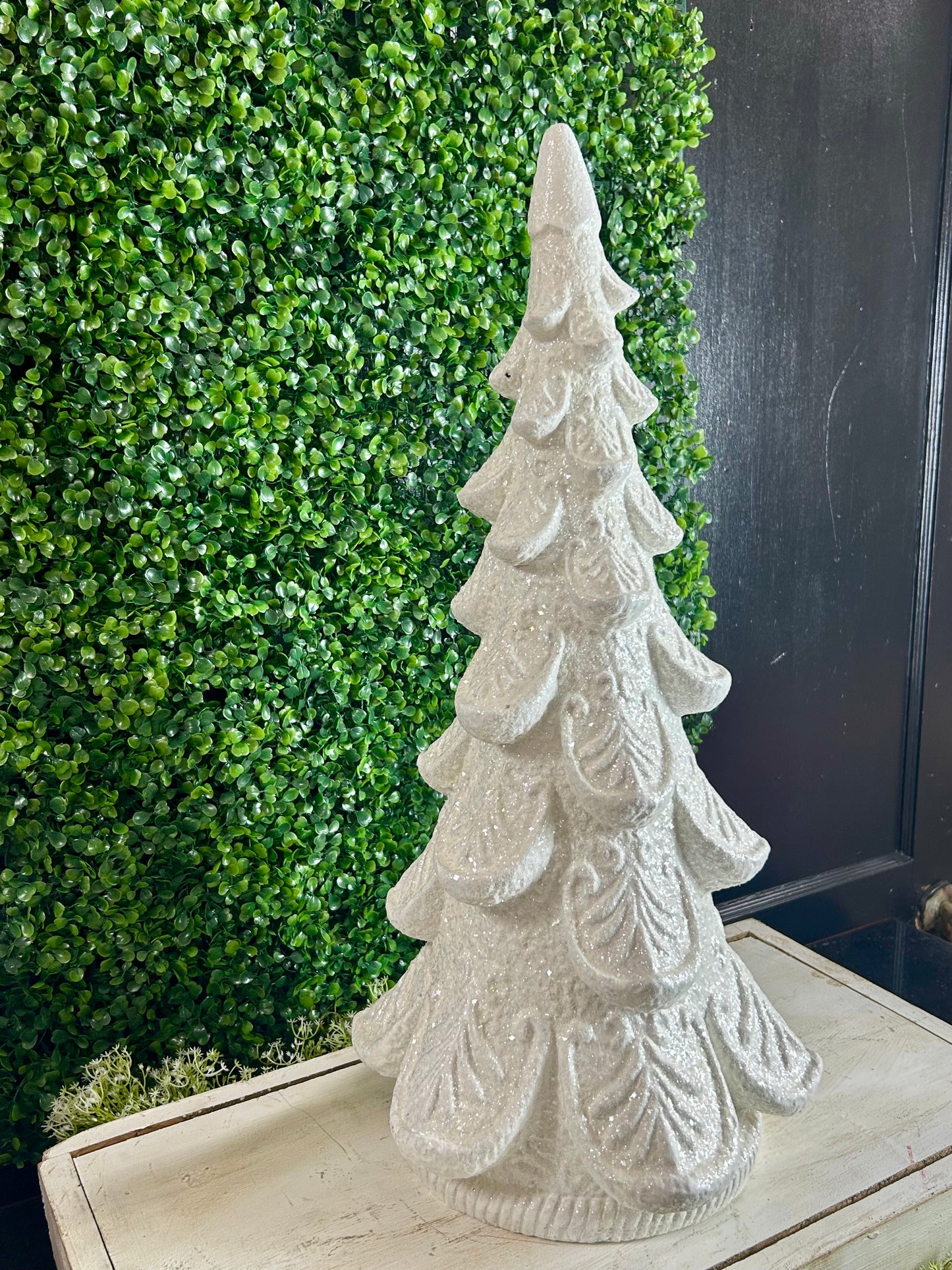 24 Inch White Resin Holiday Tree