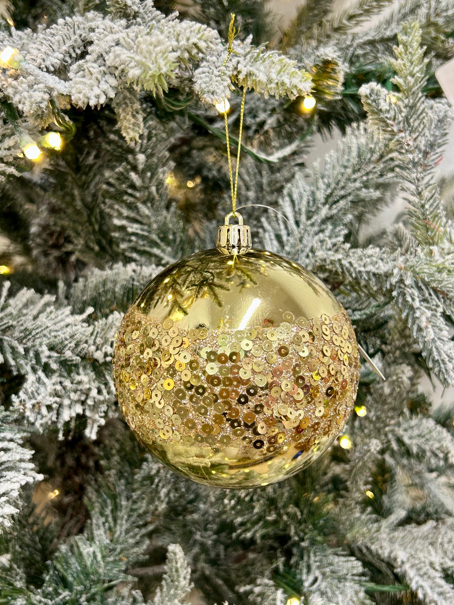 4 Inch Gold Sequin Ball Ornament