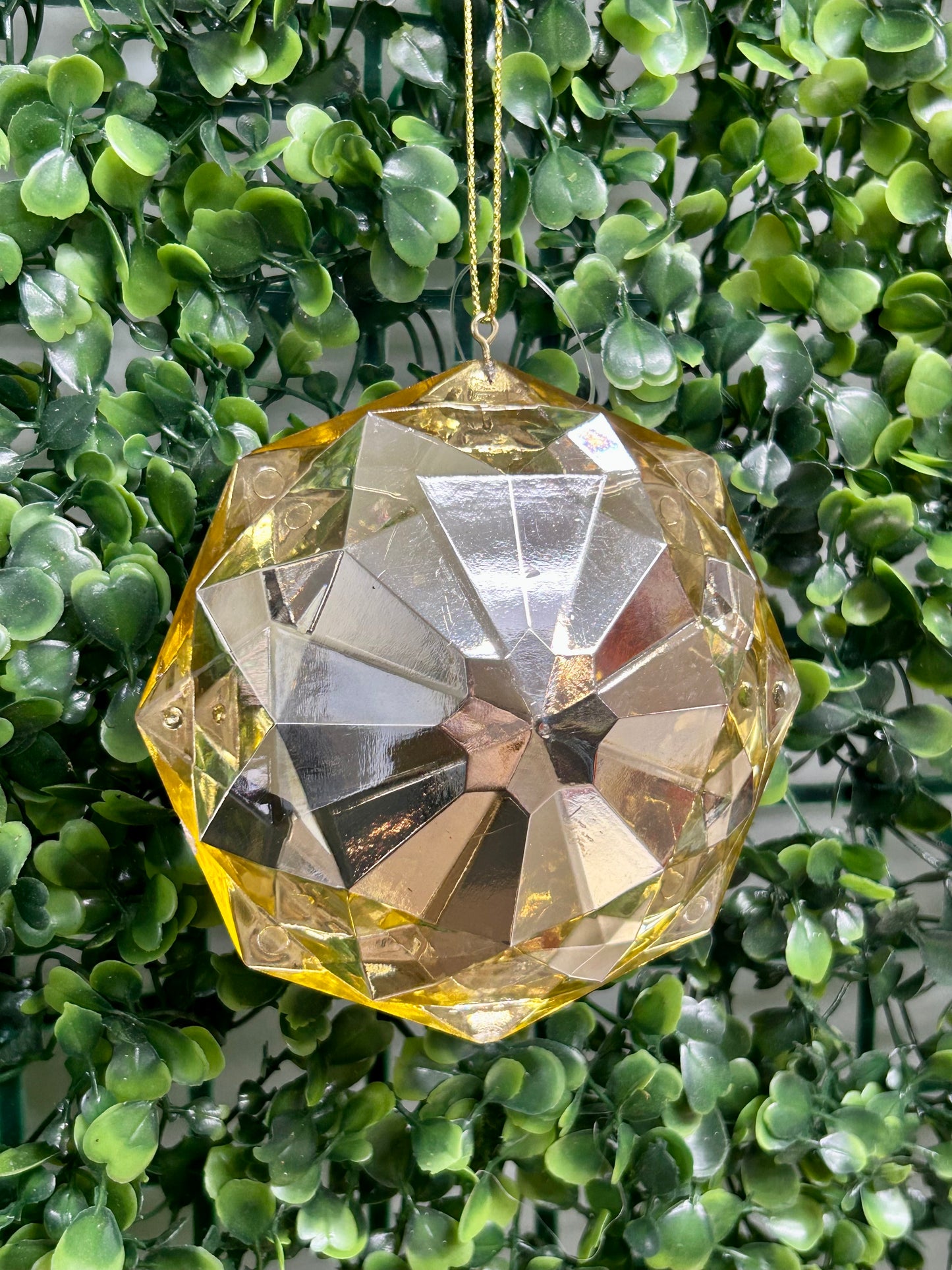4 Inch Gold Acrylic Octagon Diamond Ornament
