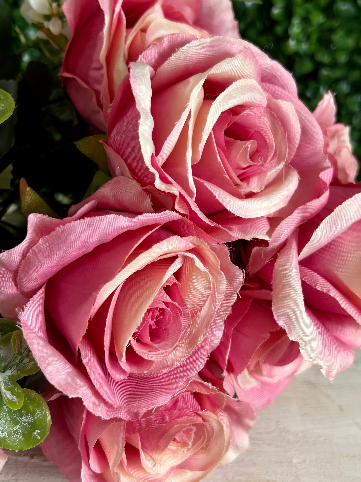 21.5 Inch Pink Rose Bush