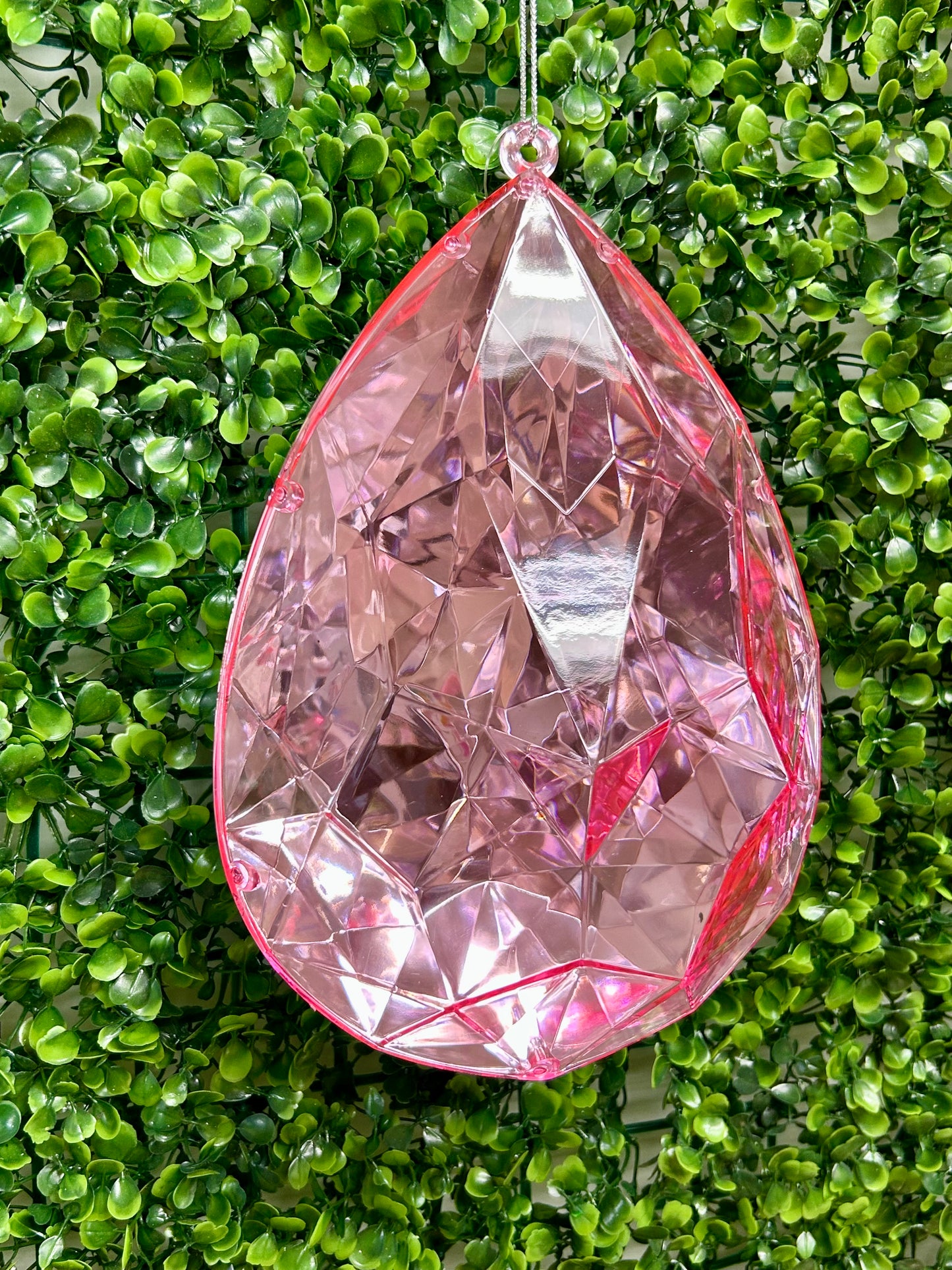 9 Inch Pink Acrylic Rain Drop Diamond Ornament