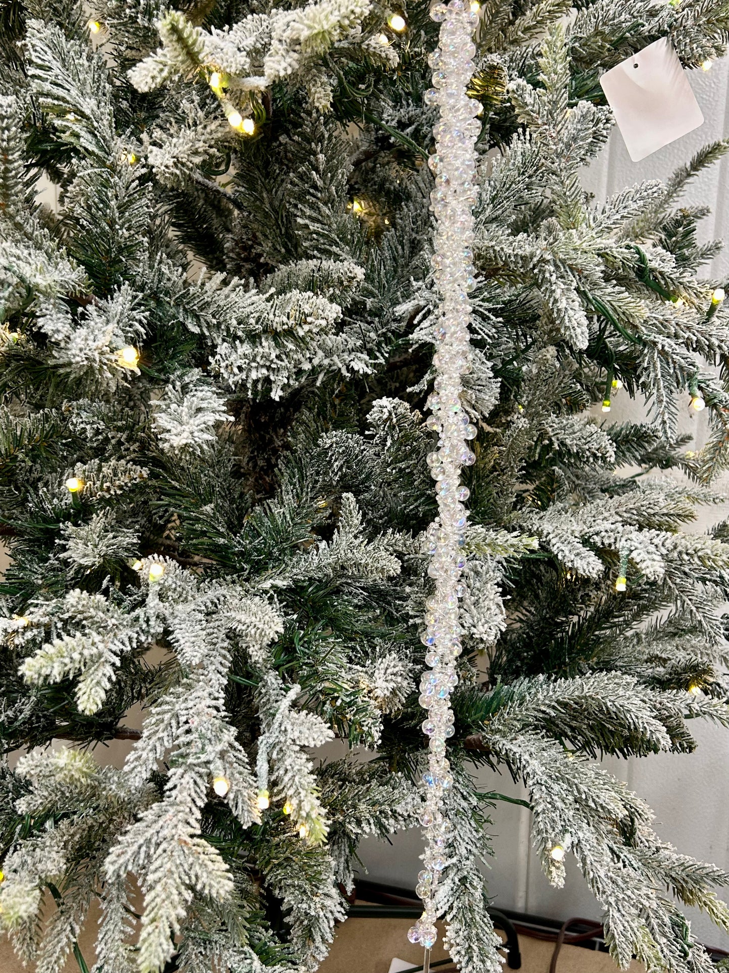 20 Inch Beaded Iridescent Icicle Ornament