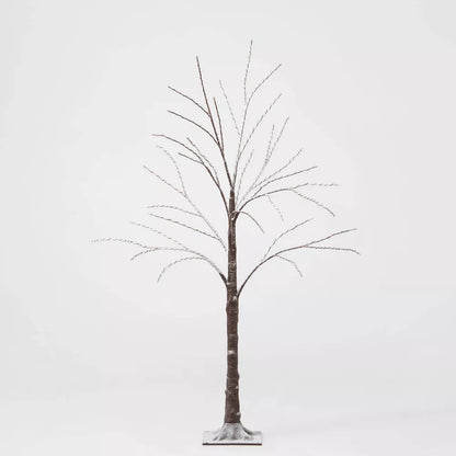 Wondershop 4 Foot Brown Flocked Tree Dew Drop Christmas LED Novelty Sculpture Warm White Open Box