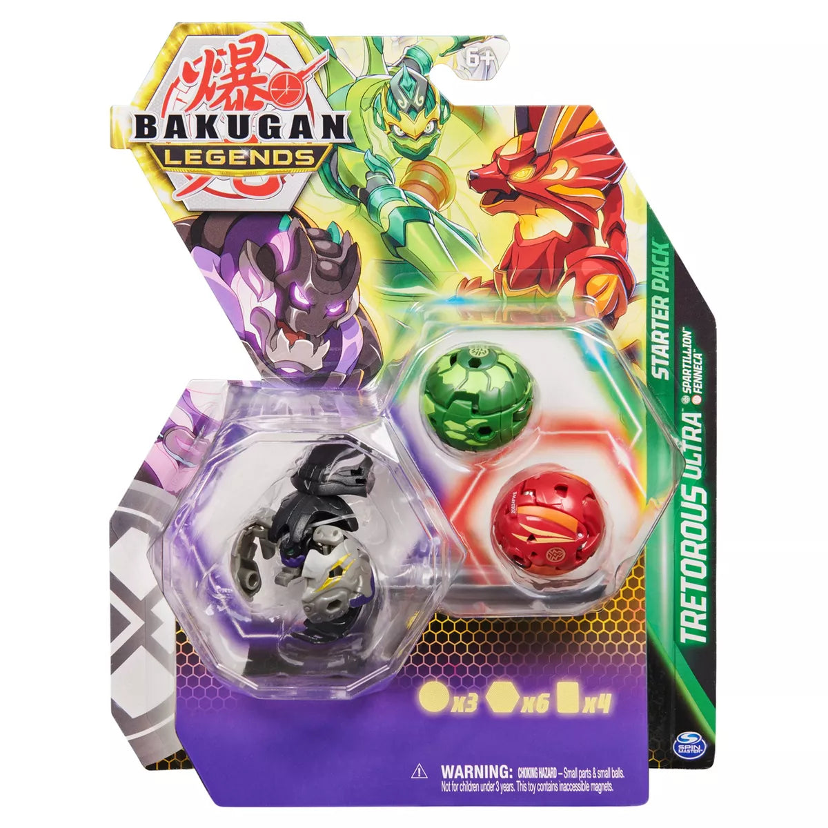 Bakugan Legends Starter 3pk, Tretorous Ultra with Spartillion and Fenneca