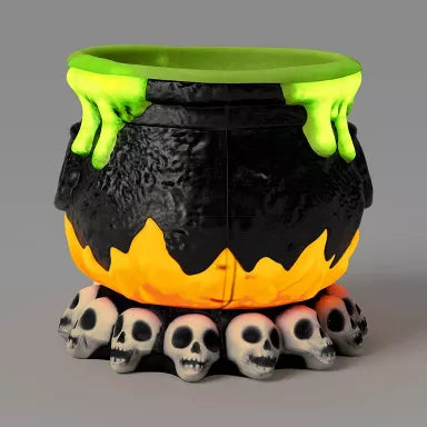 17 Inch Light and Sound Candy Bowl Cauldron Outdoor Halloween Decorative Prop
