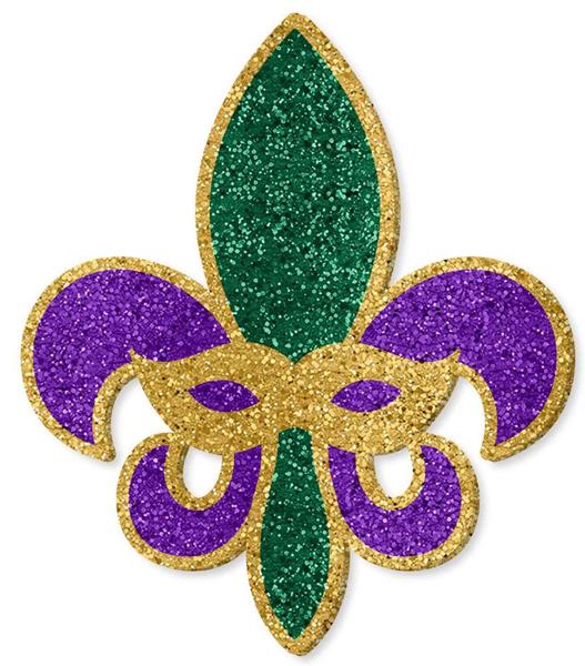 Glitter Fleur De Lis With Mask