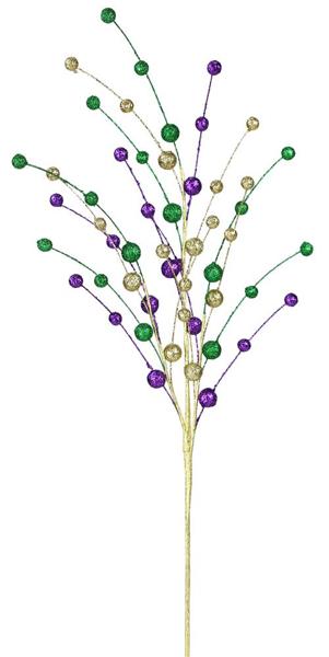 27 Inch Mardi Gras Glitter Ball Spray