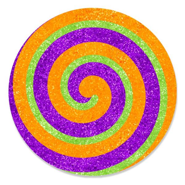 Lime Purple And Orange Glittered Eva Candy Swirl