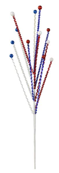 23 Inch Red White And Blue Glitter Bead And Sequin Spray