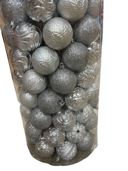 Home Accents Holiday 101 Piece Silver Shatter Resistant Ornaments