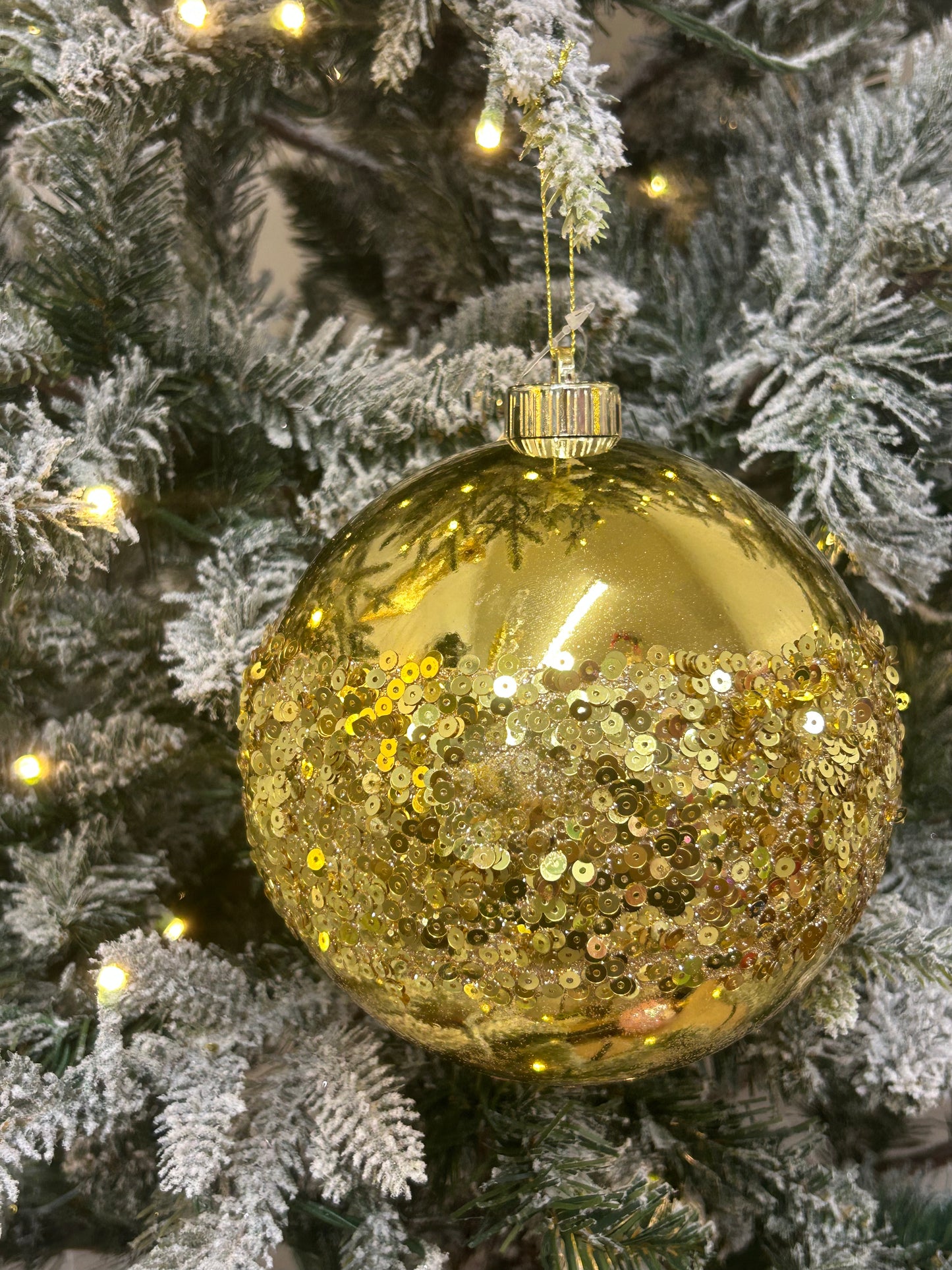 6 Inch Gold Sequin Ball Ornament