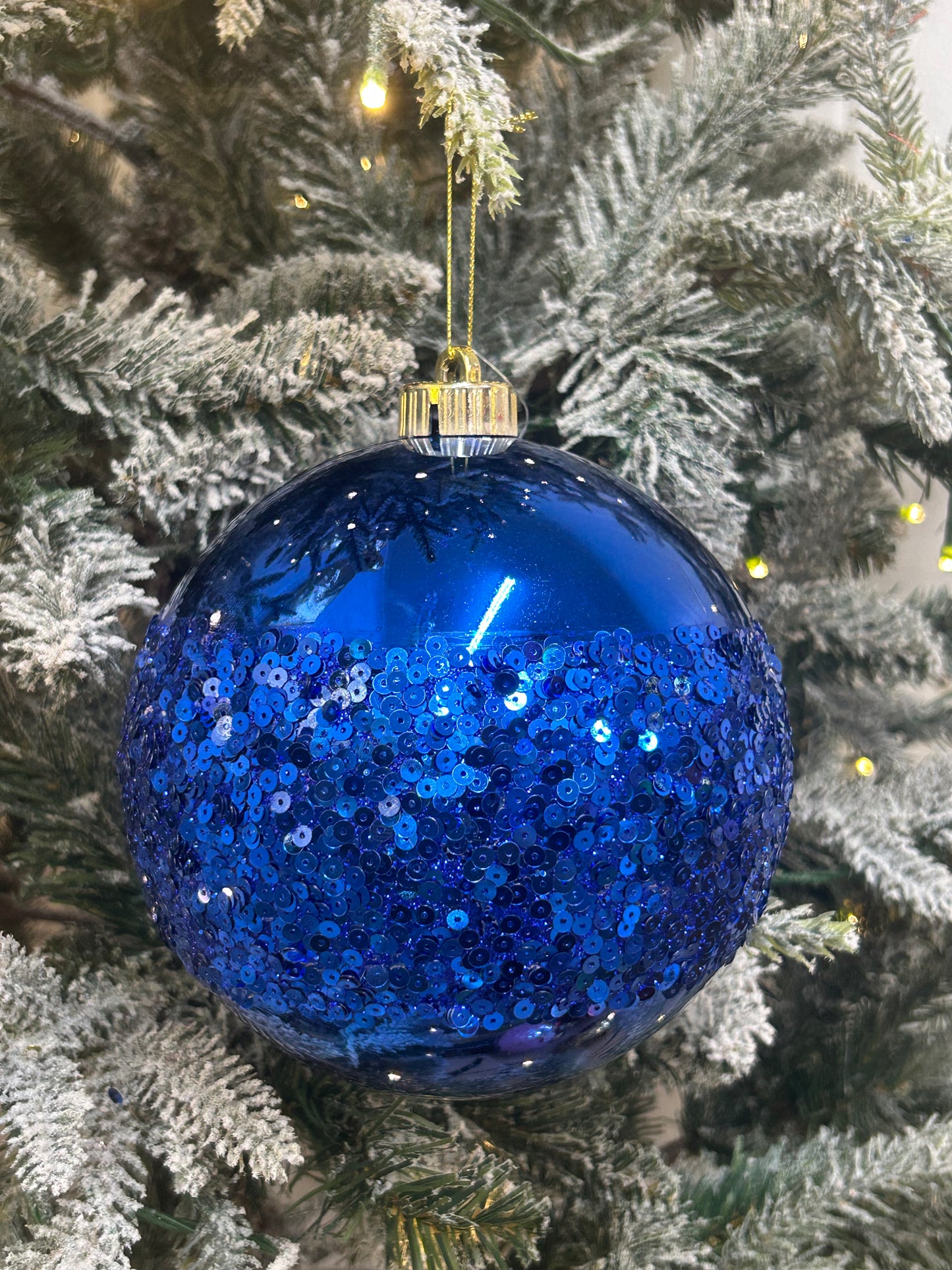 6 Inch Royal Blue Sequin Ball Ornament