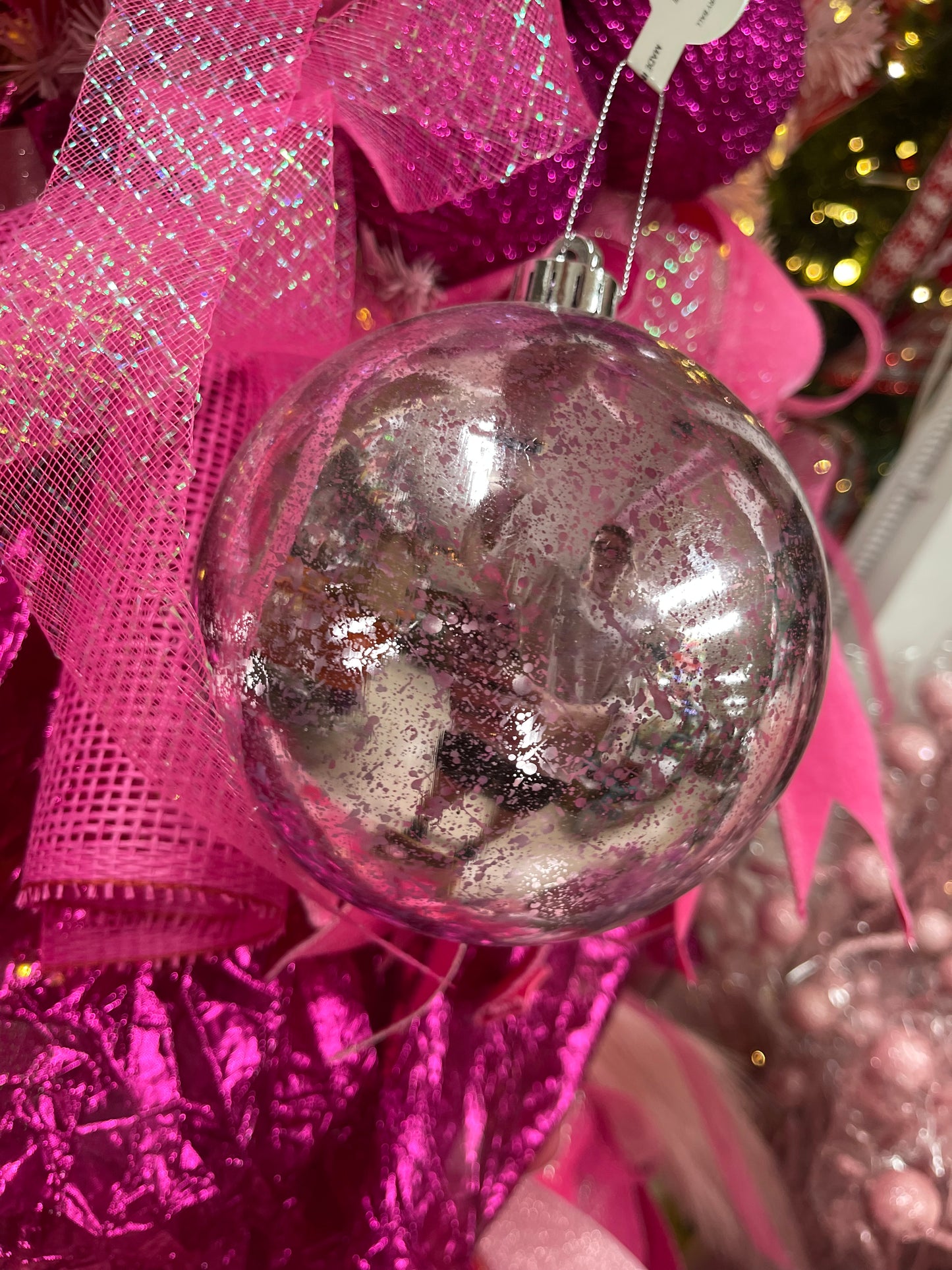 5.5 Inch Pink Mercury Ball Ornament