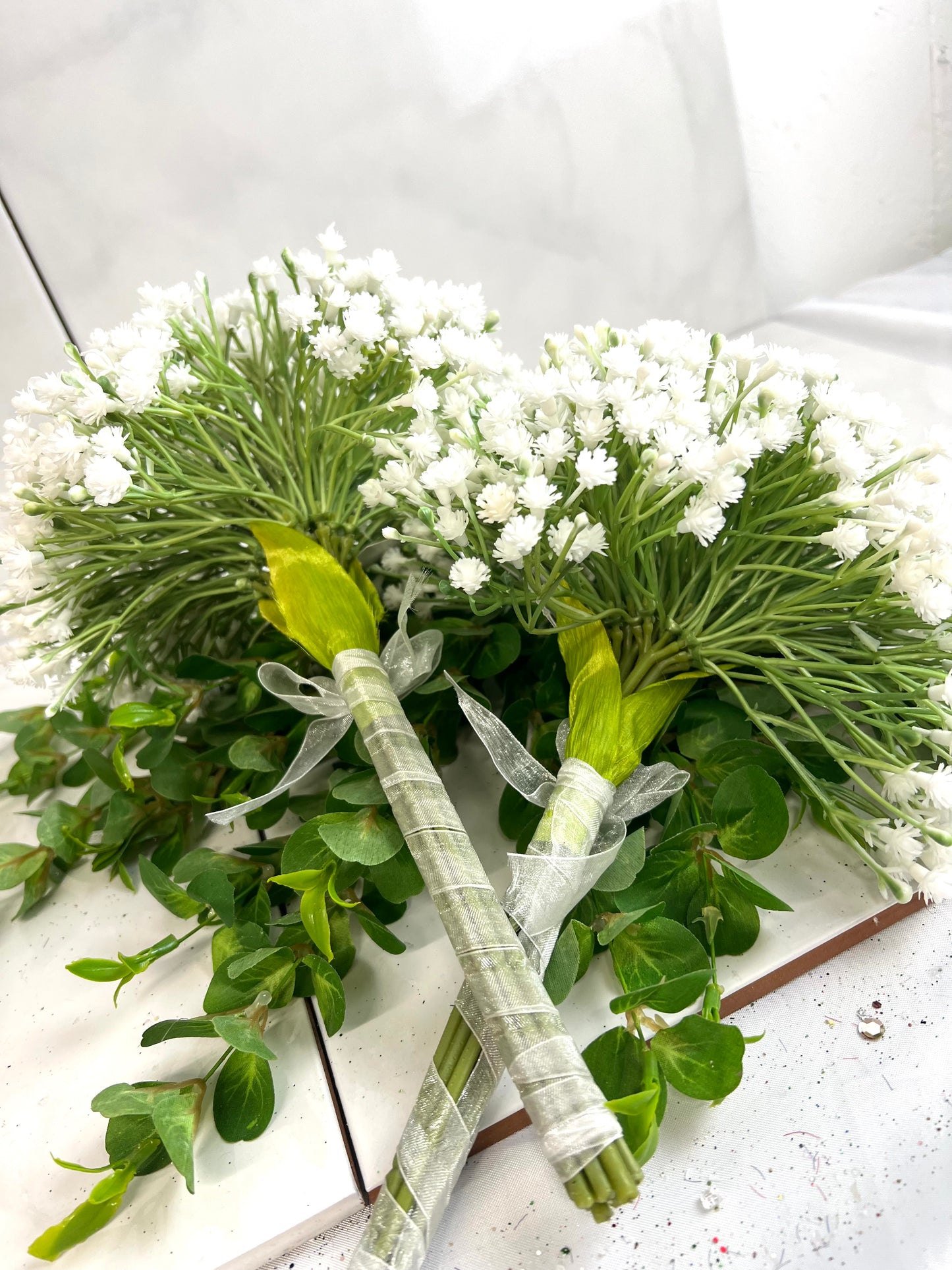 12 Inch White Flower Bouquet