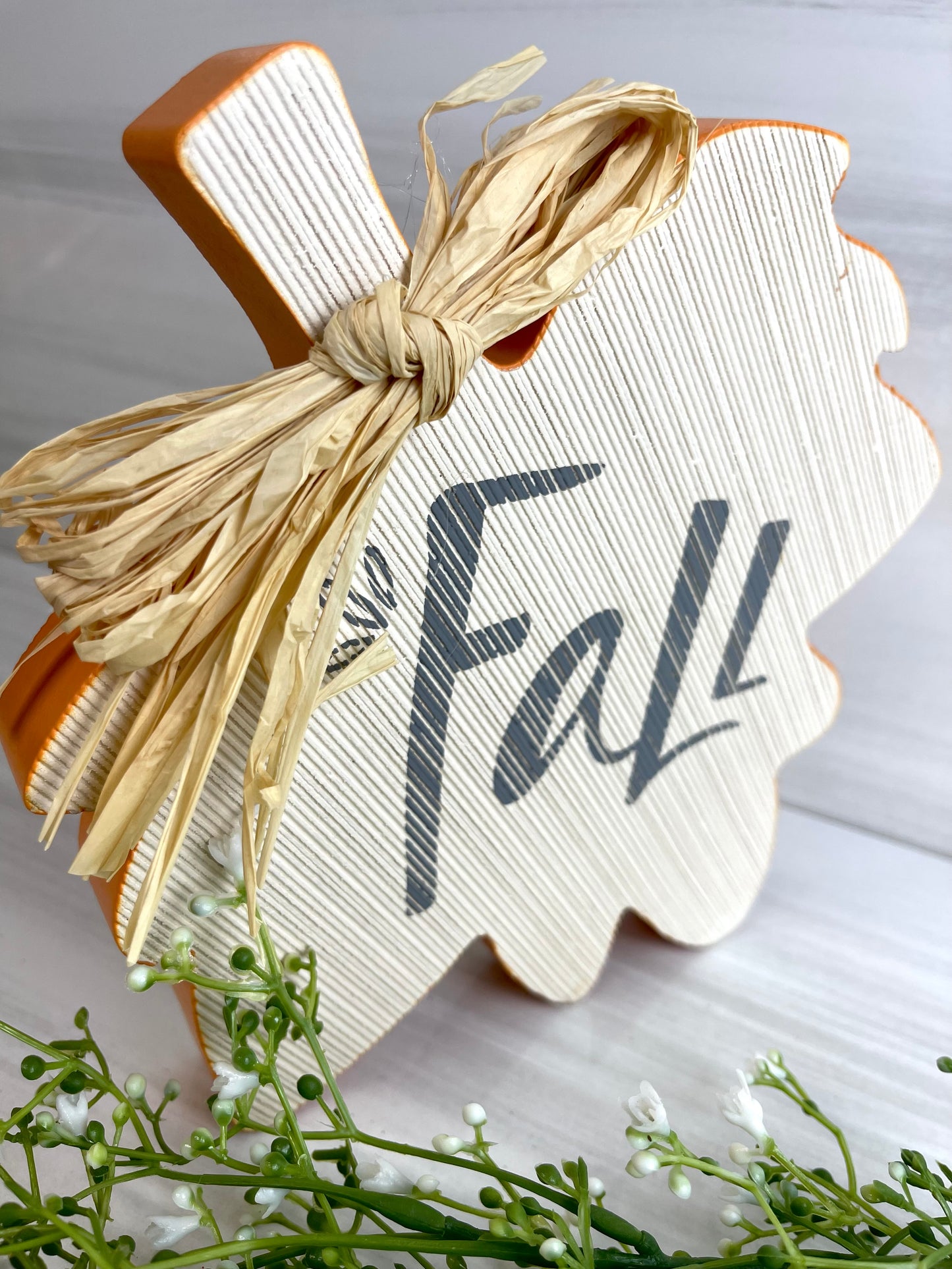 Wood Harvest Leaf and Pumpkin Sign Decor Assorted Styles