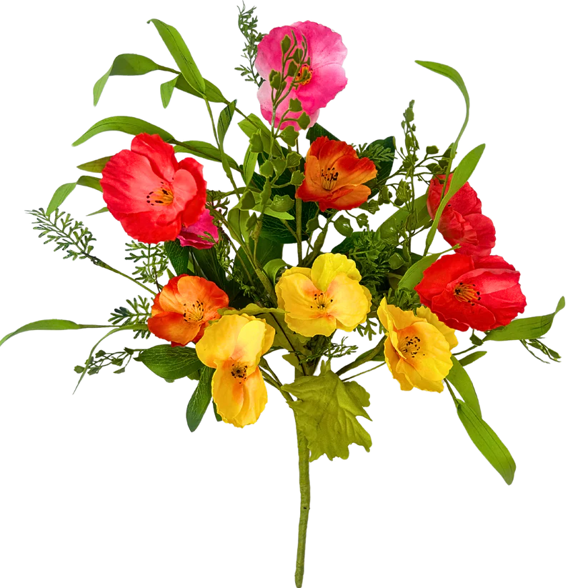 17 Inch Vibrant Passion Poppy Bush