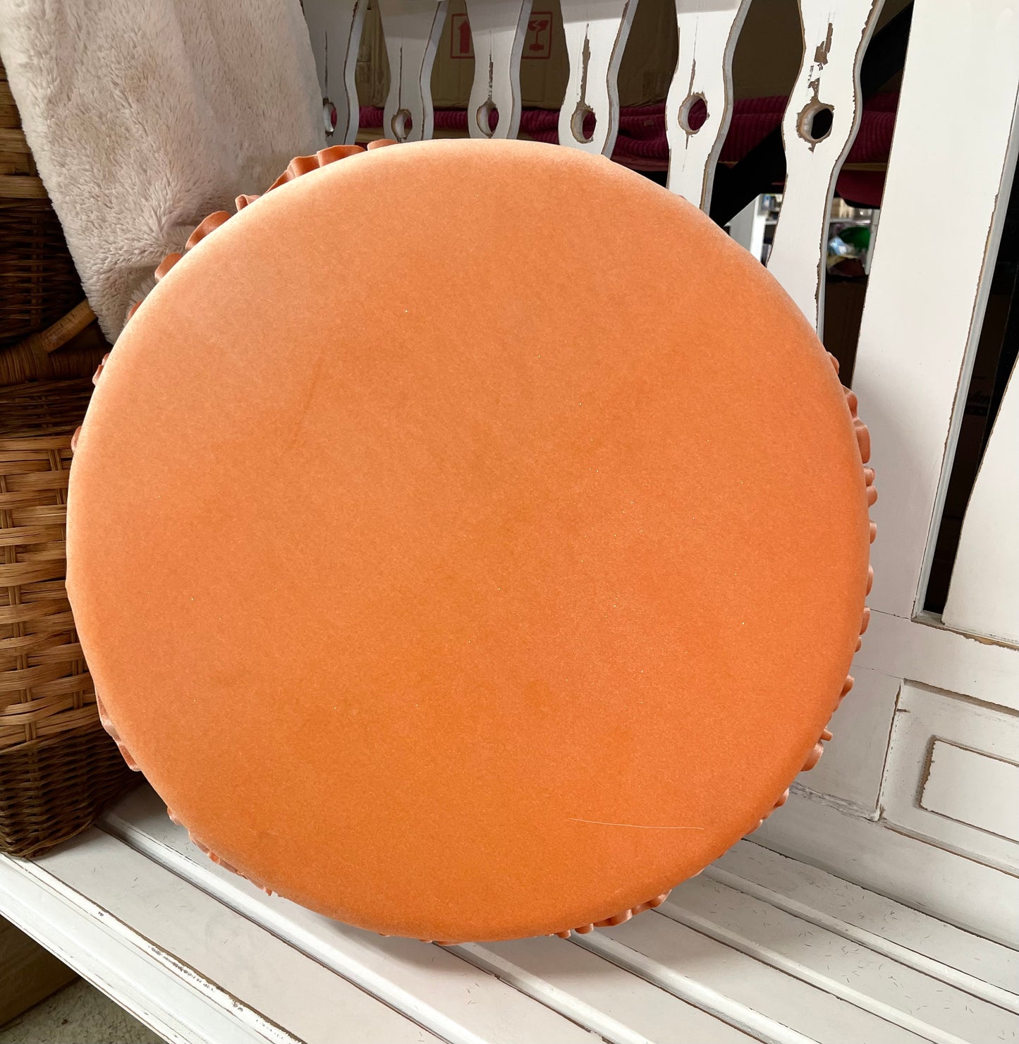 20.5 Inch Peachy Orange Fabric Scrumptious Macaroon Ornament