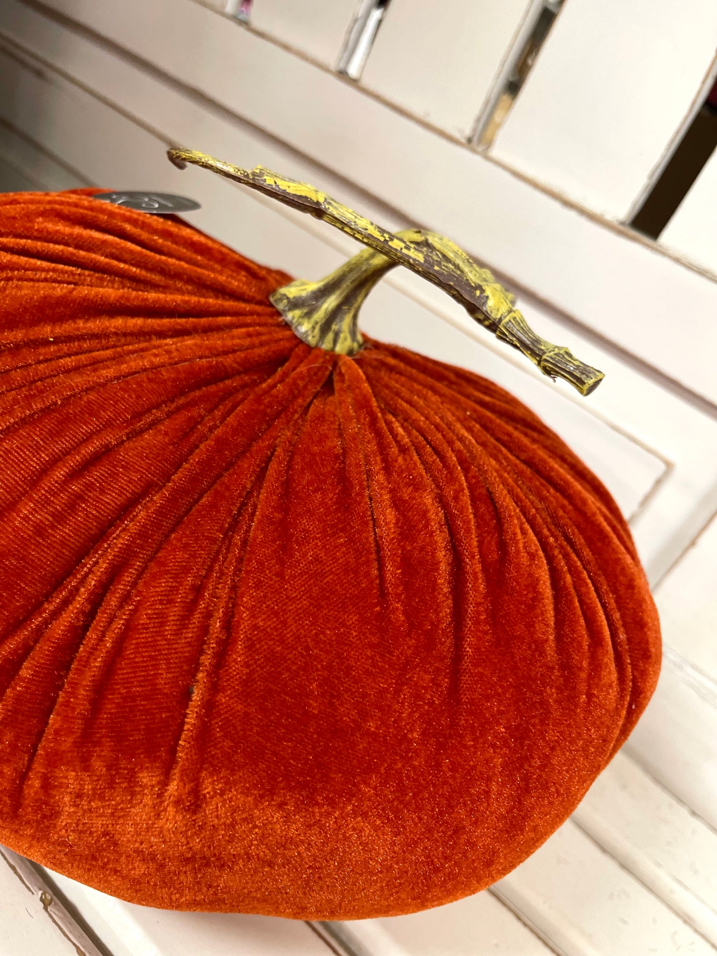 12 Inch Rust Fabulous Fall Velvet Pumpkin