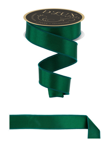 1.5 Inch By 10 Yard Emerald Green Satin Fused Ribbon