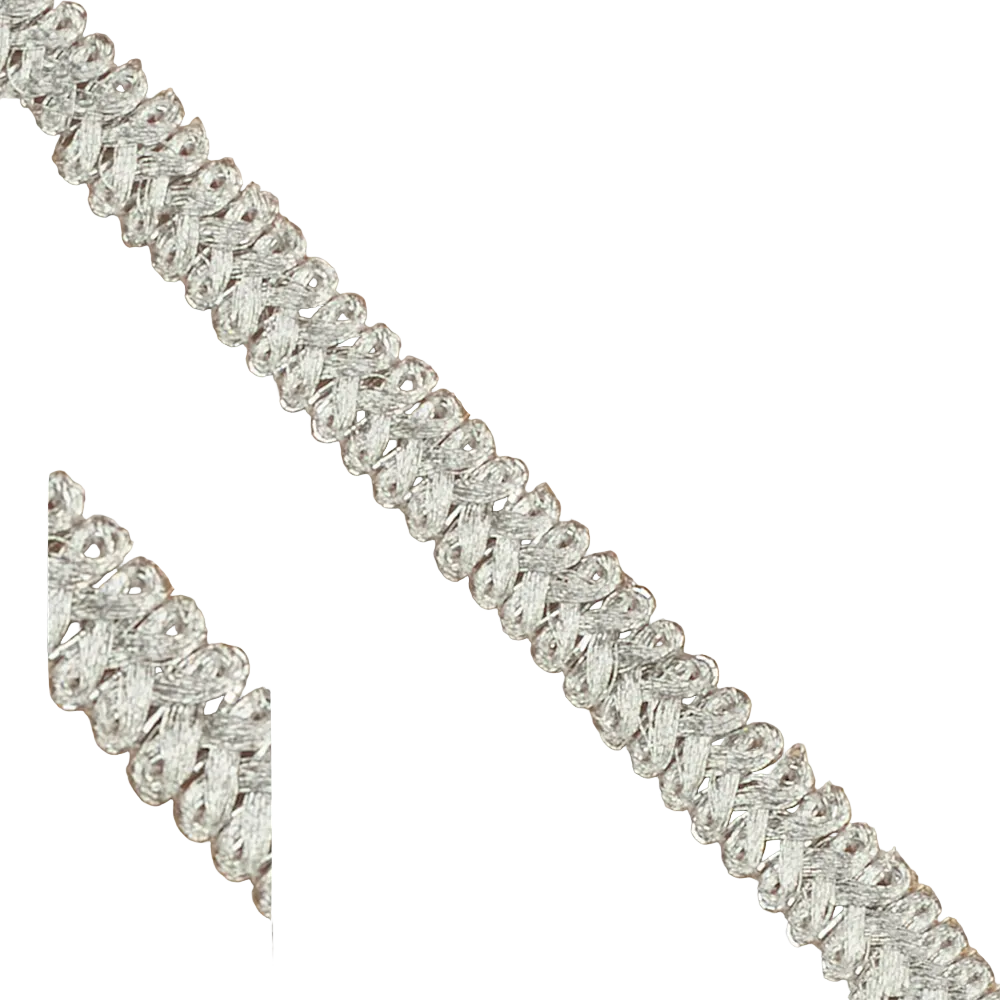 12MM By 15 Yard Silver Trimming