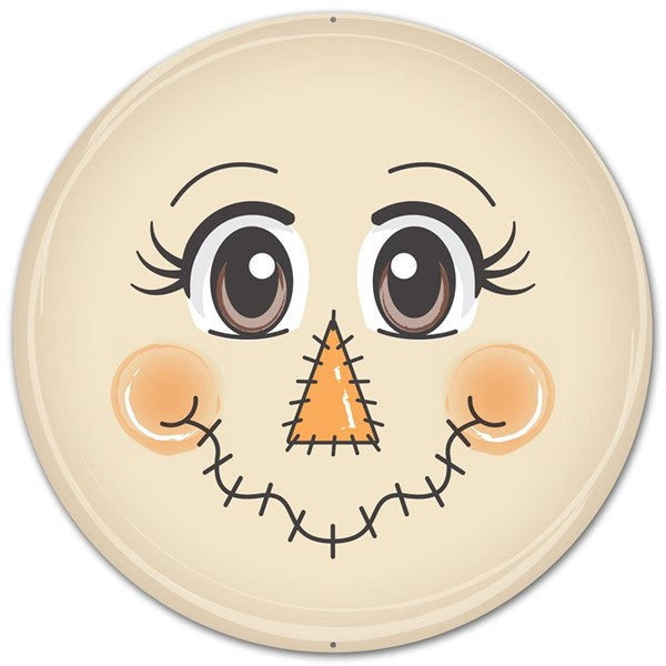 Scarecrow Face Metal Sign