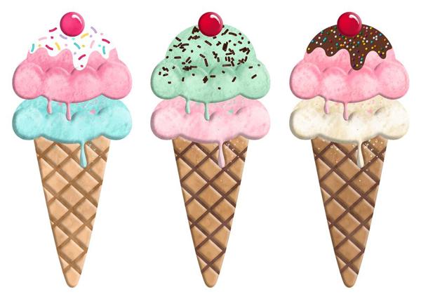 Ice Cream Cone Metal Sign Three Different Styles