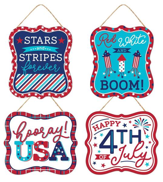 Tin Embossed Patriotic Sign Four Styles