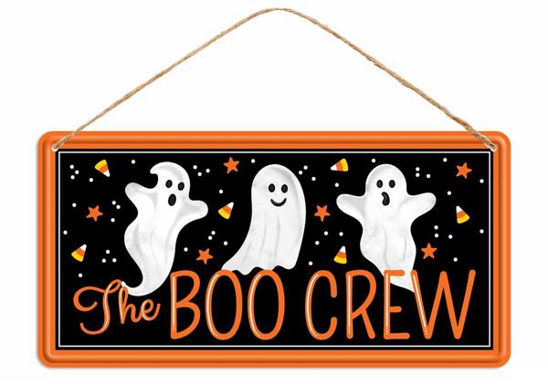 12 Inch Halloween Boo Crew Tin Sign