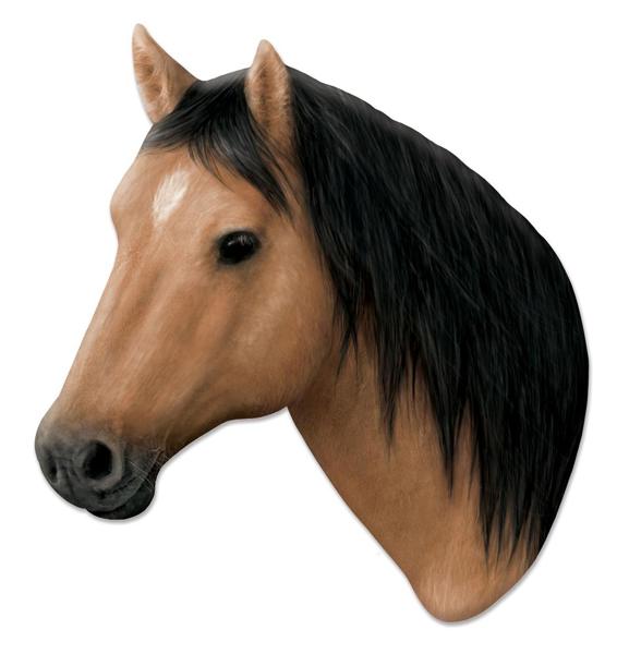 12.5 Inch Metal Brown Horse Head Sign