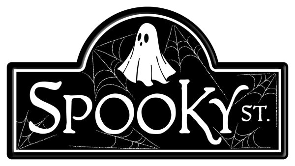 15 Inch Spooky Street Ghost Street Metal Sign