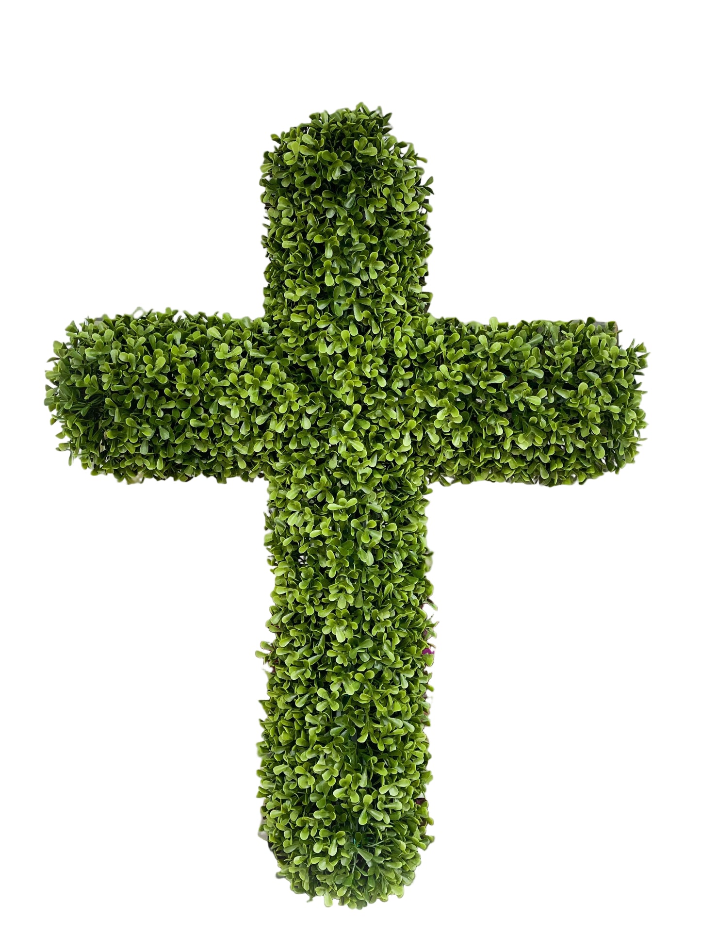 24 Inch Green Cross Boxwood Wreath
