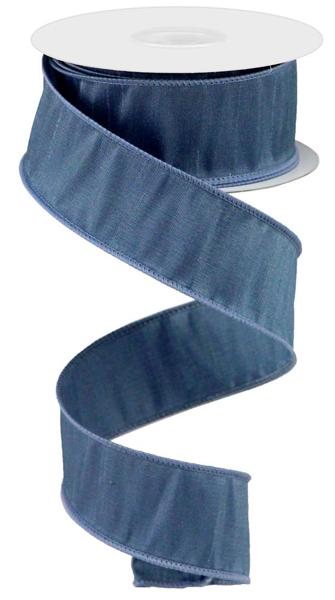 1.5 Inch By 10 Yard Smoke Blue Faux Dupioni Ribbon
