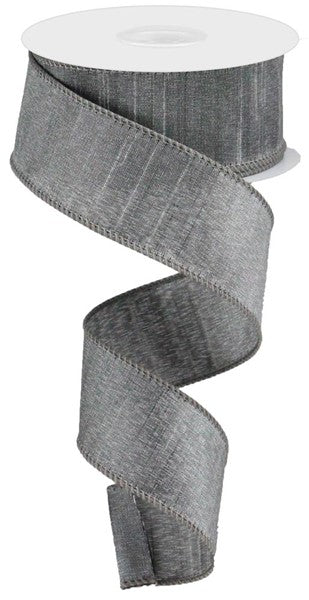 1.5 Inch By 10 Yard Grey Faux Dupioni Ribbon